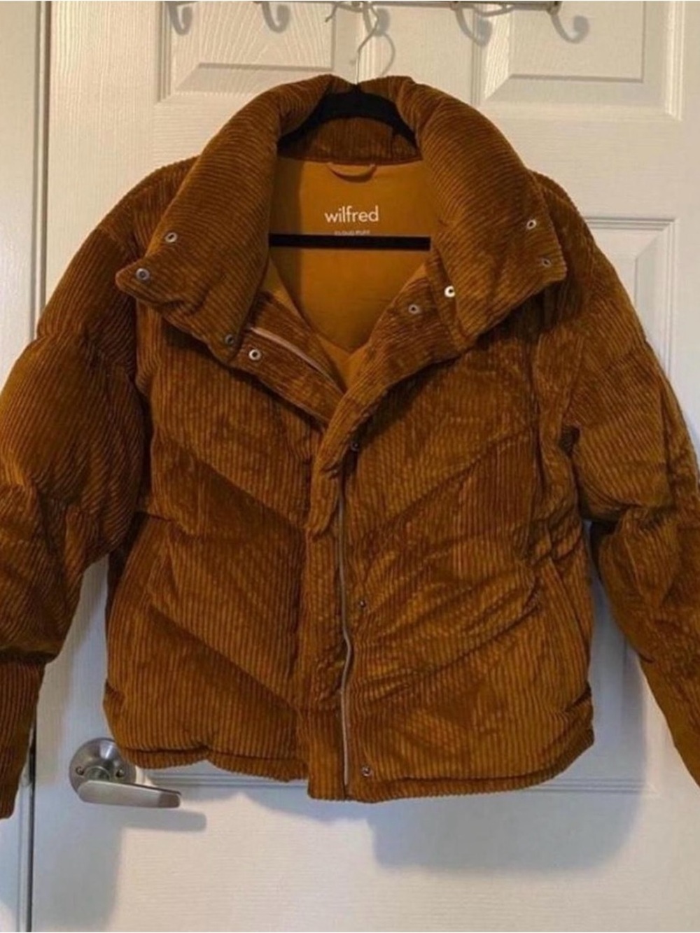 Wilfred Corduroy Puffer Jacket - Caramel Brown